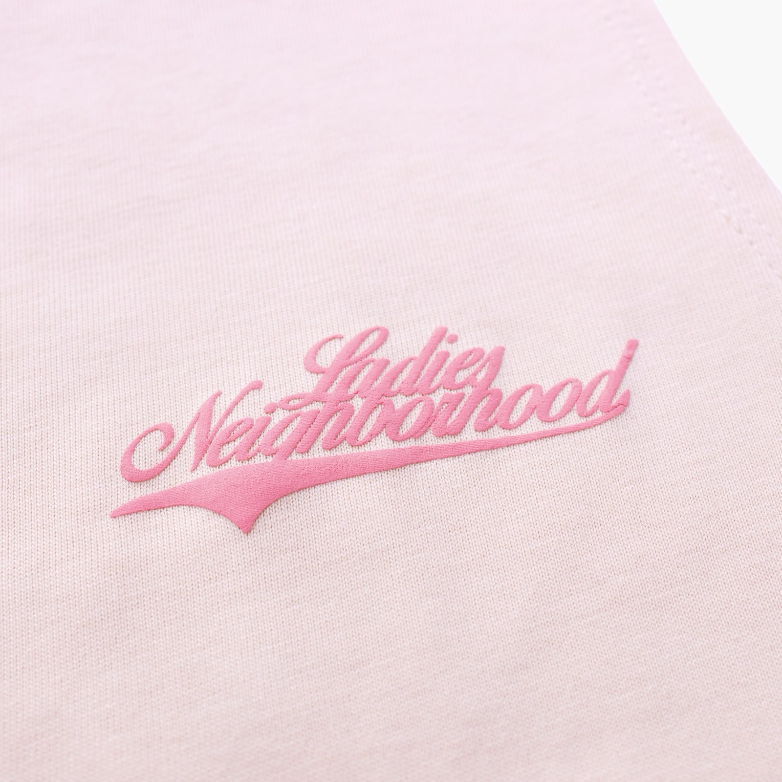 Pink Ladies Neighborhood embroidered logo on a sweatshirt